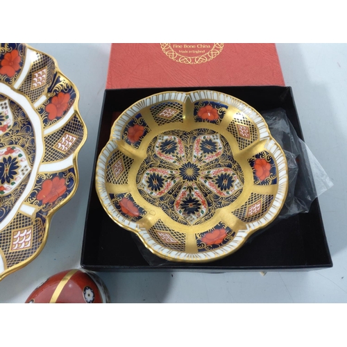 345 - Royal crown derby ladybird (no stopper) plate and boxed dish