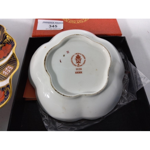 345 - Royal crown derby ladybird (no stopper) plate and boxed dish