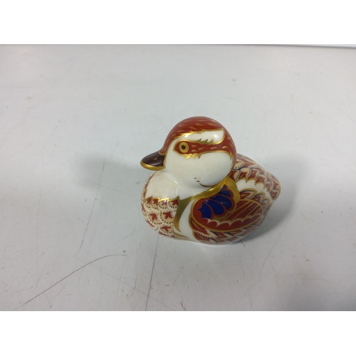 347 - Royal crown derby duck w/gold stopper