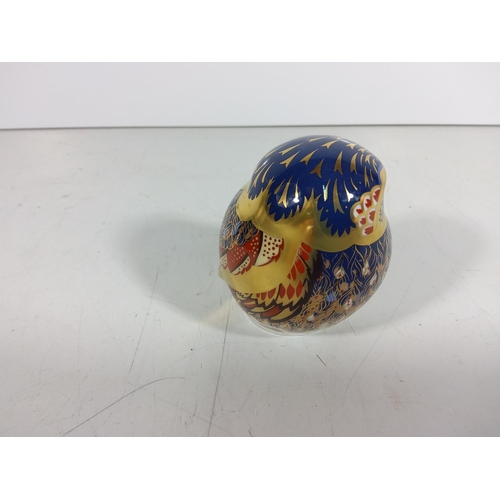 348 - Royal crown derby Owl w/gold stopper