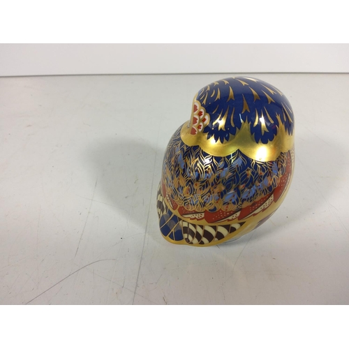 348 - Royal crown derby Owl w/gold stopper