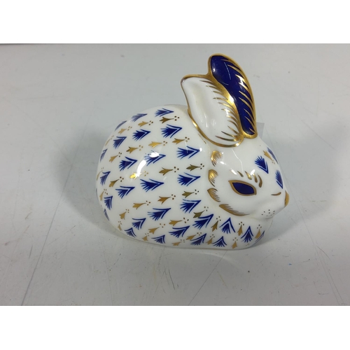 349 - Royal crown derby Rabbit w/gold stopper