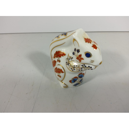 350 - Royal crown derby squirrel w/gold stopper