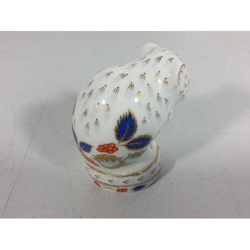 351 - Royal crown derby doormouse w/gold stopper