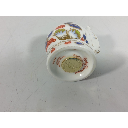 351 - Royal crown derby doormouse w/gold stopper