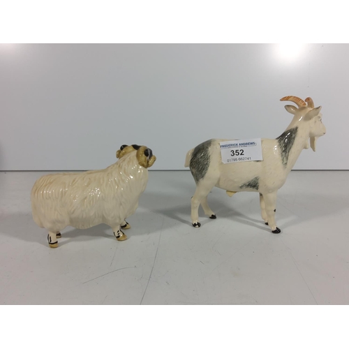 352 - Beswick sheep and goat