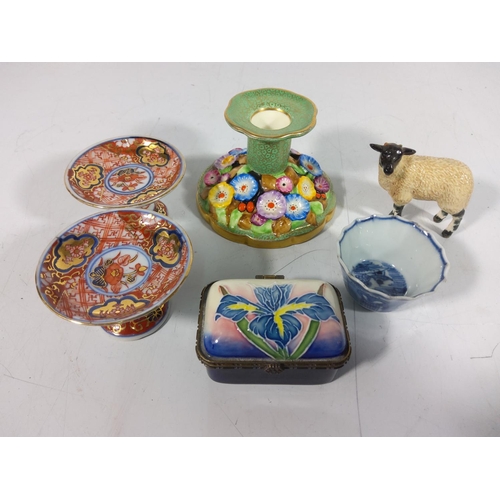 363 - Oriental china, candlestick etc