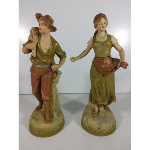 365 - Pr of antique royal dux figures