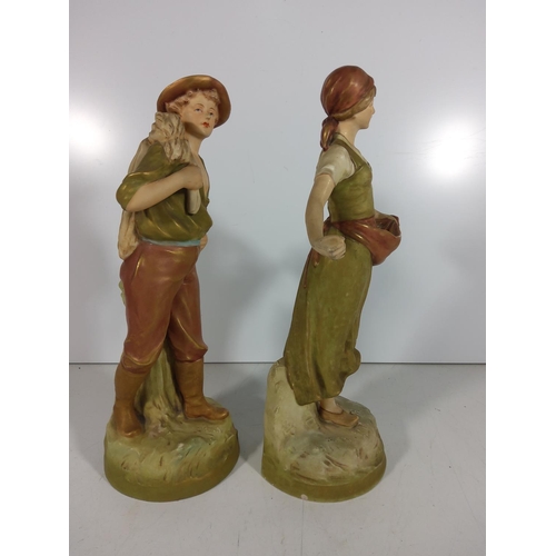 365 - Pr of antique royal dux figures