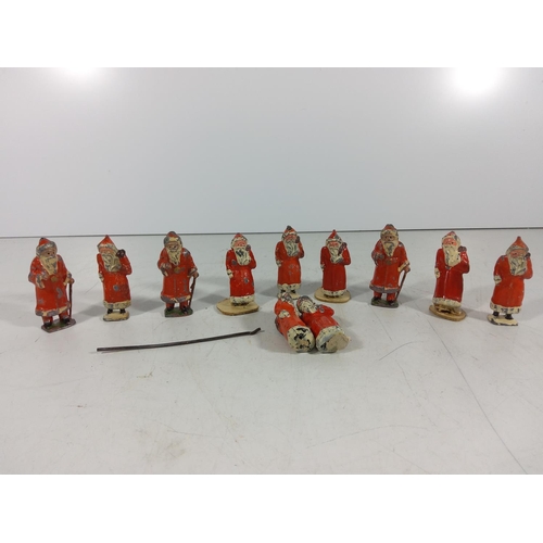 288 - 11 Lead Santa Claus figures