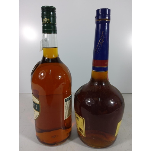 332 - Bottle of brandy and bottle of courvoisier