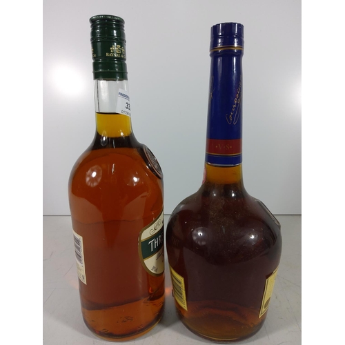 332 - Bottle of brandy and bottle of courvoisier