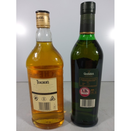 333 - Bottle of Glennfidich and bottle of Teachers