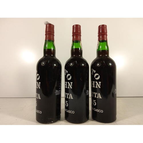 335 - 3 bottles of Porto Crohn Colhite 1985 port