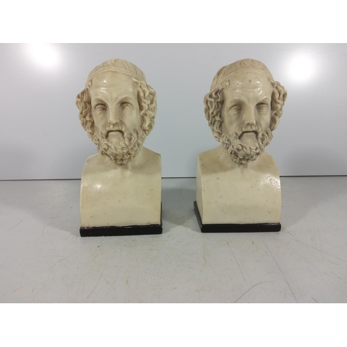 337 - 2 parian busts of Homer