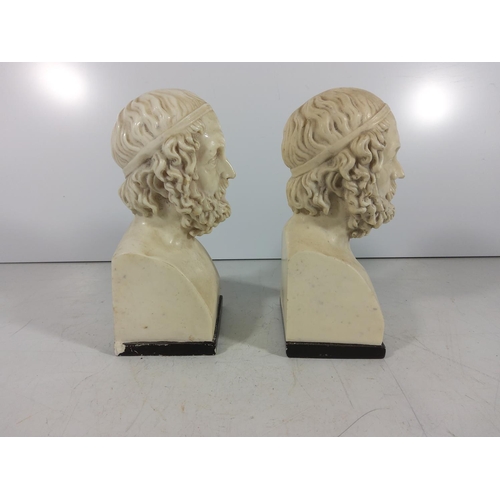 337 - 2 parian busts of Homer