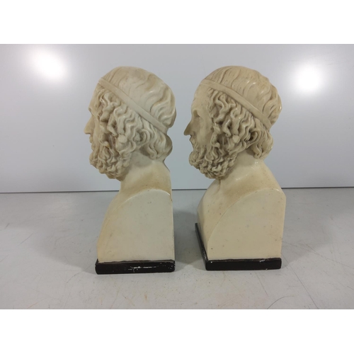 337 - 2 parian busts of Homer