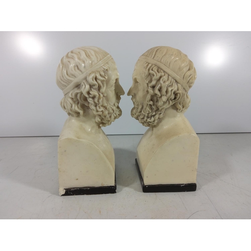 337 - 2 parian busts of Homer