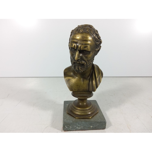 340 - Bronze bust of a man on marble base