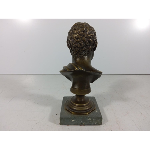 340 - Bronze bust of a man on marble base