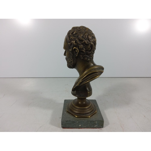 340 - Bronze bust of a man on marble base