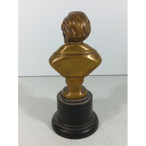 341 - Bronze bust of a man on wooden base