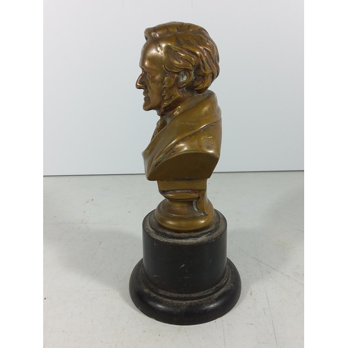 341 - Bronze bust of a man on wooden base