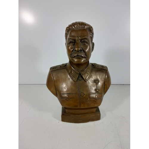 342 - Cast bronze bust of J.Stalin