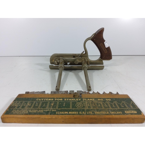 398 - Stanley no.50 combination plane and cutters