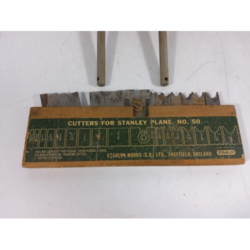 398 - Stanley no.50 combination plane and cutters