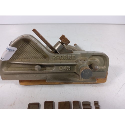 399 - Record no.43 combination plane and cutters