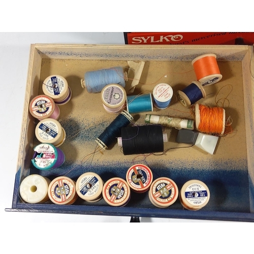 119 - Sylko 3 drawer cotton reel shop display with contents