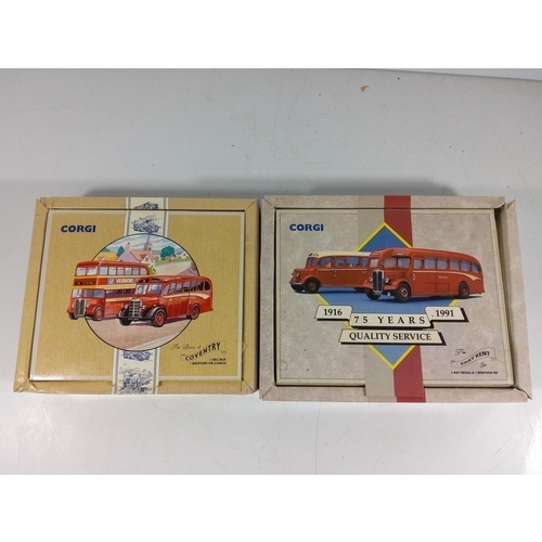 140 - 2 Boxed corgi double bus sets