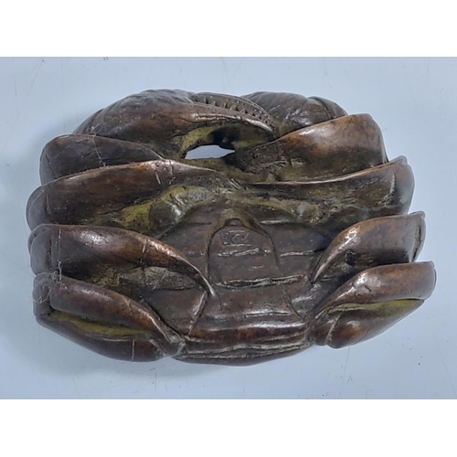 275 - Signed cast bronze crab