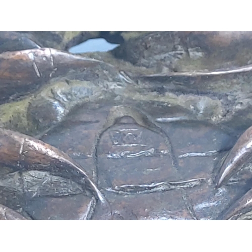 275 - Signed cast bronze crab