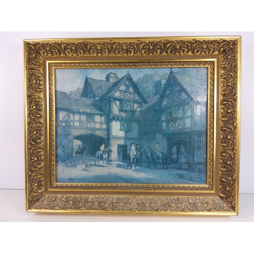 194 - Gilt framed print by FM Bennett 1929, 59 x 49cms