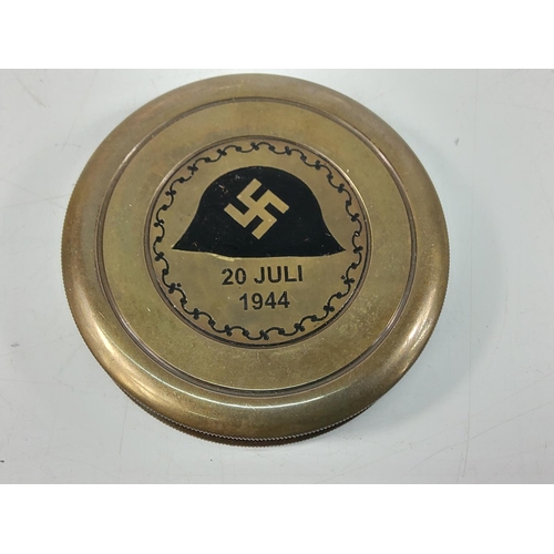 198 - Brass compass with Nazi emblem