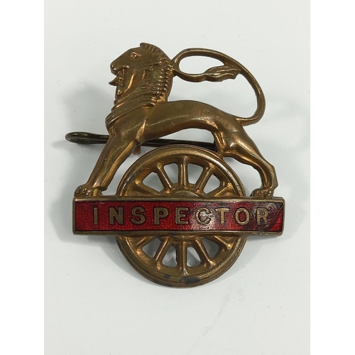 220 - Vintage brass Railway Inspectors badge