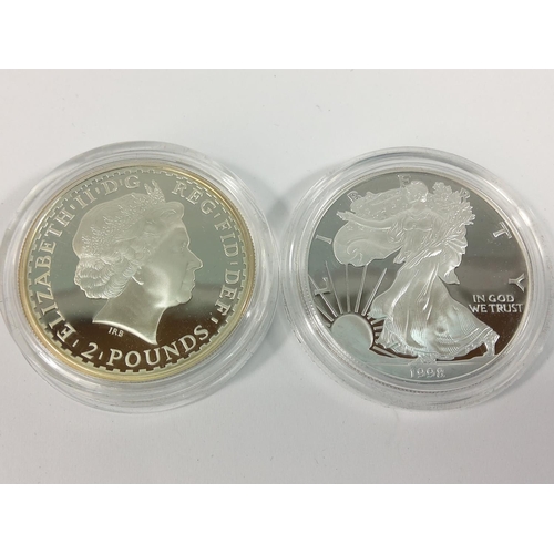 225 - Cased silver proof Ladies of Freedom 2 coin set