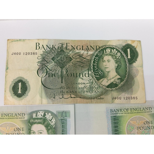 232 - 6 vintage £1 notes