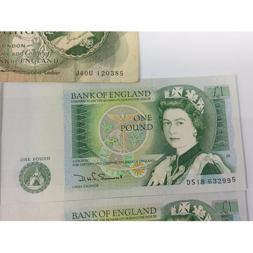 232 - 6 vintage £1 notes