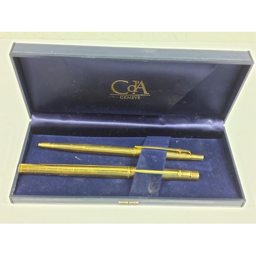 269 - Cased pen set, coins etc