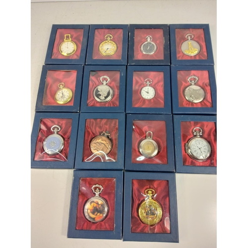 304 - 14 boxed collectable pocket watches