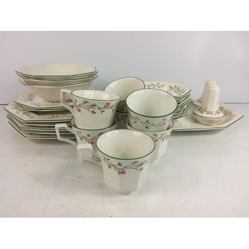 31 - 3 boxes of china & teaware, including Royal Doulton 'Autumn's Glory' and Crown Staffordshire, commem... 