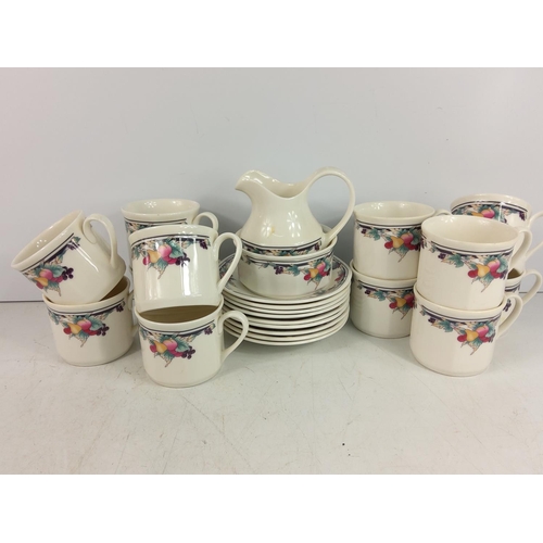 31 - 3 boxes of china & teaware, including Royal Doulton 'Autumn's Glory' and Crown Staffordshire, commem... 