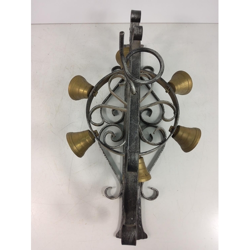 174 - Wrought iron and brass door bell