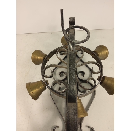 174 - Wrought iron and brass door bell