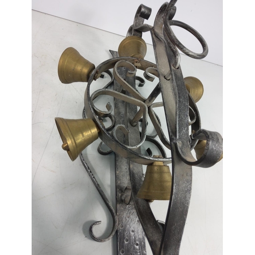 174 - Wrought iron and brass door bell