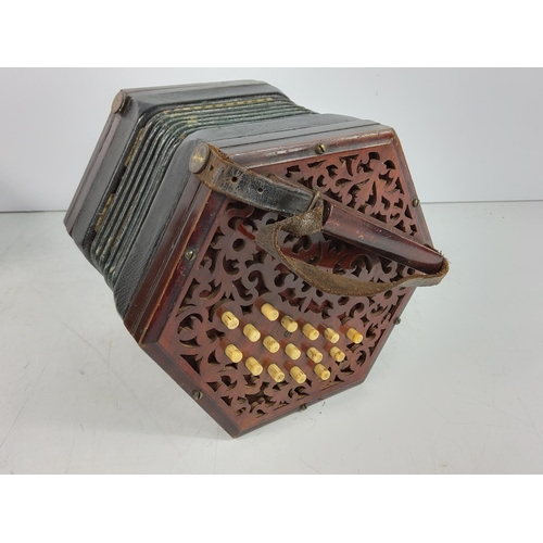 179 - Antique boxed squeeze box accordian