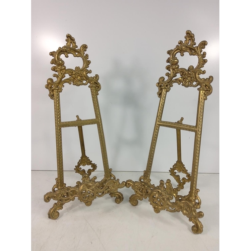 182 - Pair of brass easels